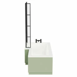 Loire 1700mm Left Hand L Shaped Shower Bath With Matt Black Bath Screen And Olive Green Front And End Bath Panels -Bathroom Products Sales Store loire 1700mm left hand l shaped shower bath with matt black bath screen and olive green front and end bath panels side 07597.1691438788