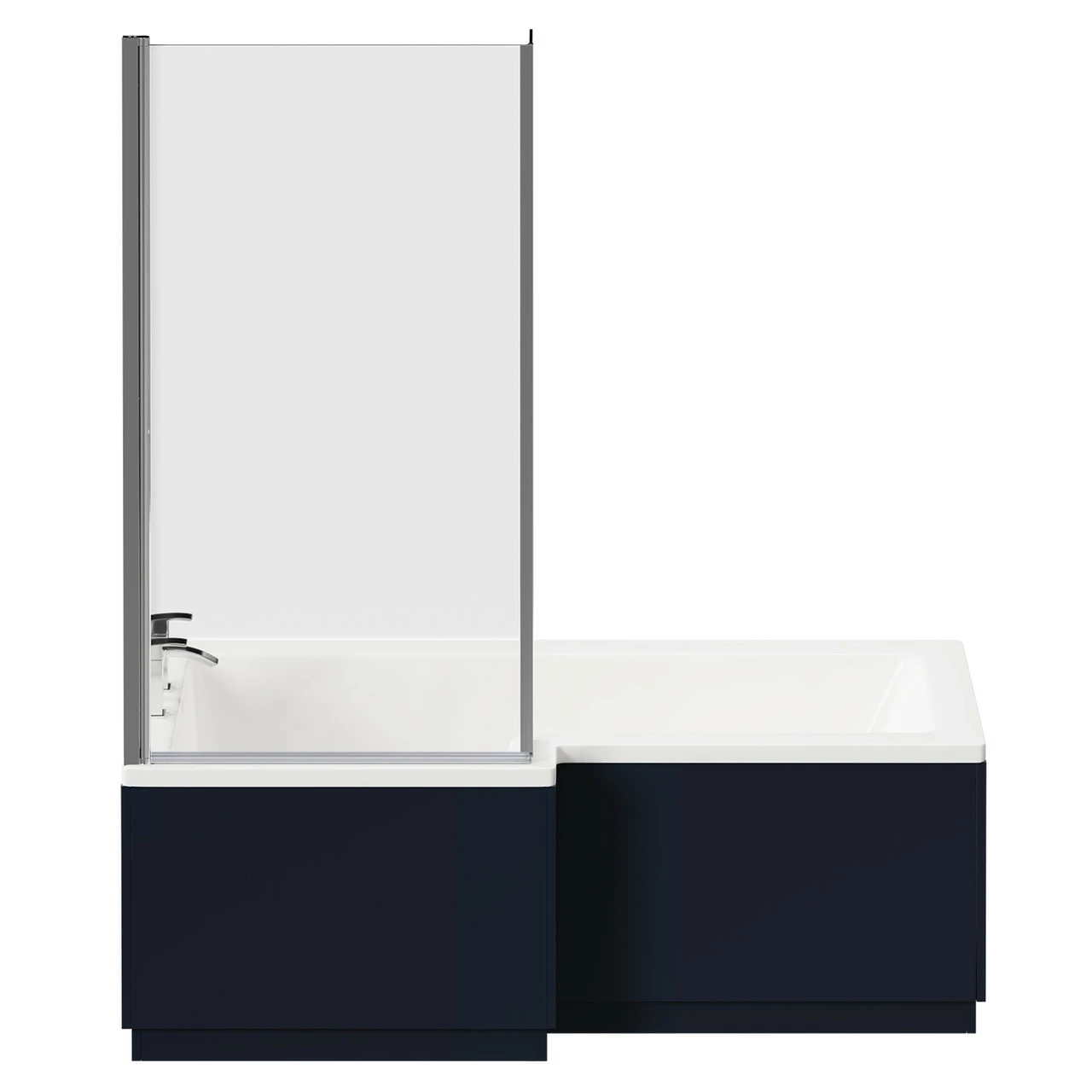Loire 1700mm Left Hand L Shaped Shower Bath With Polished Chrome Bath Screen And Deep Blue Front And End Bath Panels 6 Loire 1700mm Left Hand L Shaped Shower Bath With Polished Chrome Bath Screen And Deep Blue Front And End Bath Panels - Image 4