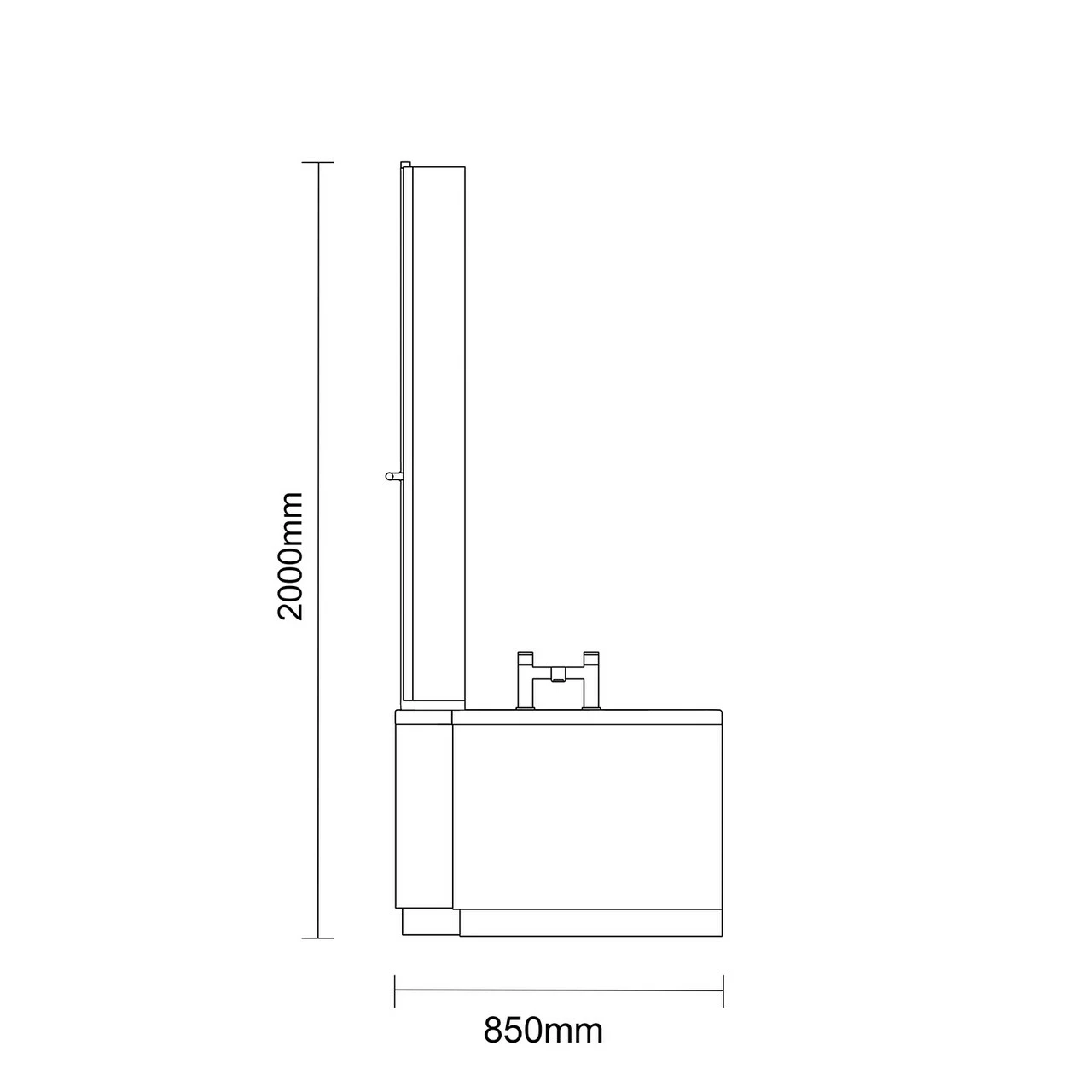 Loire 1700mm Left Hand L Shaped Shower Bath With Polished Chrome Towel Rail Bath Screen And Deep Blue Front And End Bath Panels - Image 6