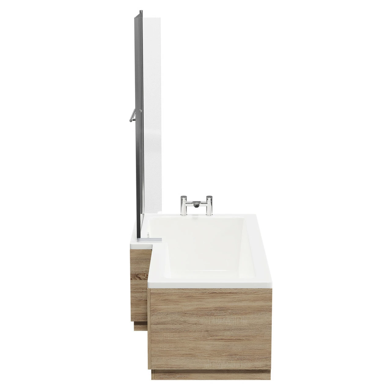 Loire 1700mm Left Hand L Shaped Shower Bath With Towel Rail Bath Screen And Bordalino Oak Front And End Bath Panel 7 Loire 1700mm Left Hand L Shaped Shower Bath With Towel Rail Bath Screen And Bordalino Oak Front And End Bath Panel - Image 5