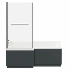 Loire 1700mm Left Hand L Shaped Shower Bath With Towel Rail Bath Screen And Gloss Grey Front And End Bath Panel 11 Loire 1700mm Left Hand L Shaped Shower Bath With Towel Rail Bath Screen And Gloss Grey Front And End Bath Panel -Bathroom Products Sales Store loire 1700mm left hand l shaped shower bath with towel rail bath screen and gloss grey front and end bath panel front 85322.1691438794