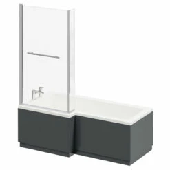 Loire 1700mm Left Hand L Shaped Shower Bath With Towel Rail Bath Screen And Gloss Grey Front And End Bath Panel 9 Loire 1700mm Left Hand L Shaped Shower Bath With Towel Rail Bath Screen And Gloss Grey Front And End Bath Panel -Bathroom Products Sales Store loire 1700mm left hand l shaped shower bath with towel rail bath screen and gloss grey front and end bath panel right 90629.1691438794
