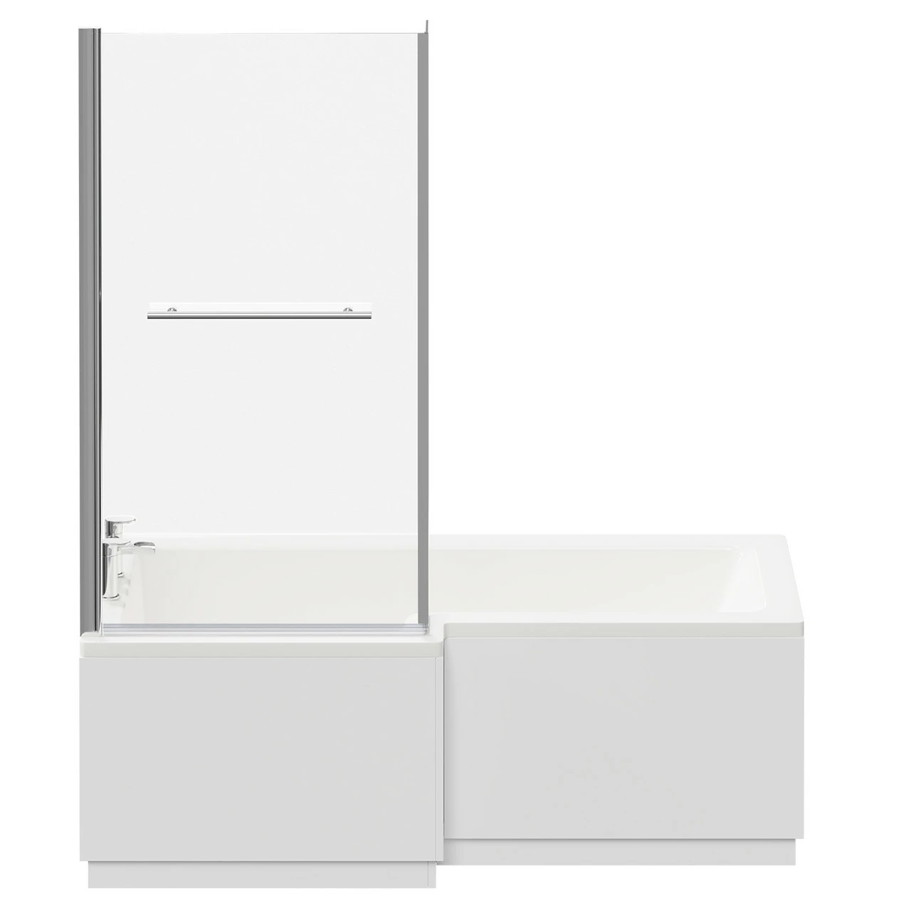 Loire 1700mm Left Hand L Shaped Shower Bath With Towel Rail Bath Screen And Gloss White Front And End Bath Panel 6 Loire 1700mm Left Hand L Shaped Shower Bath With Towel Rail Bath Screen And Gloss White Front And End Bath Panel - Image 4