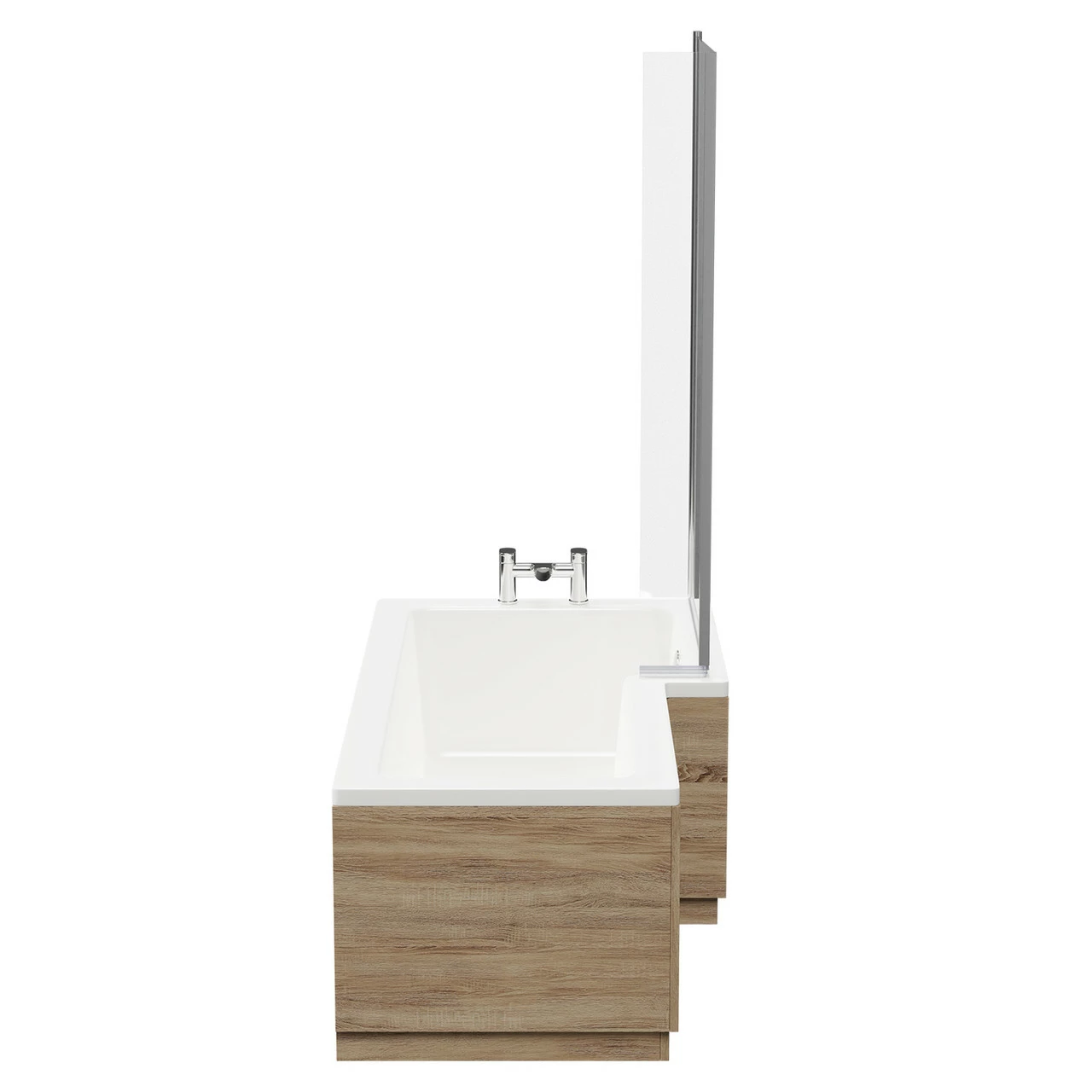 Loire 1700mm Right Hand L Shaped Shower Bath With Bath Screen And Bordalino Oak Front And End Bath Panel 7 Loire 1700mm Right Hand L Shaped Shower Bath With Bath Screen And Bordalino Oak Front And End Bath Panel - Image 5