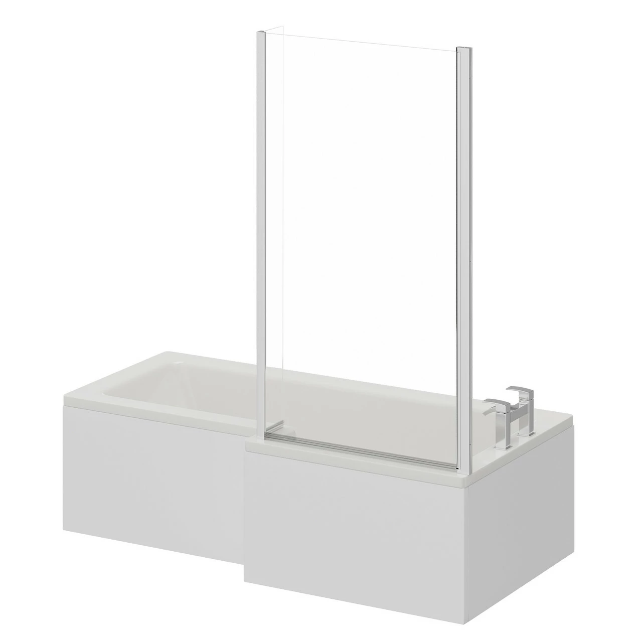Loire 1700mm Right Hand L Shaped Shower Bath With Bath Screen And Front Bath Panel 4 Loire 1700mm Right Hand L Shaped Shower Bath With Bath Screen And Front Bath Panel - Image 2