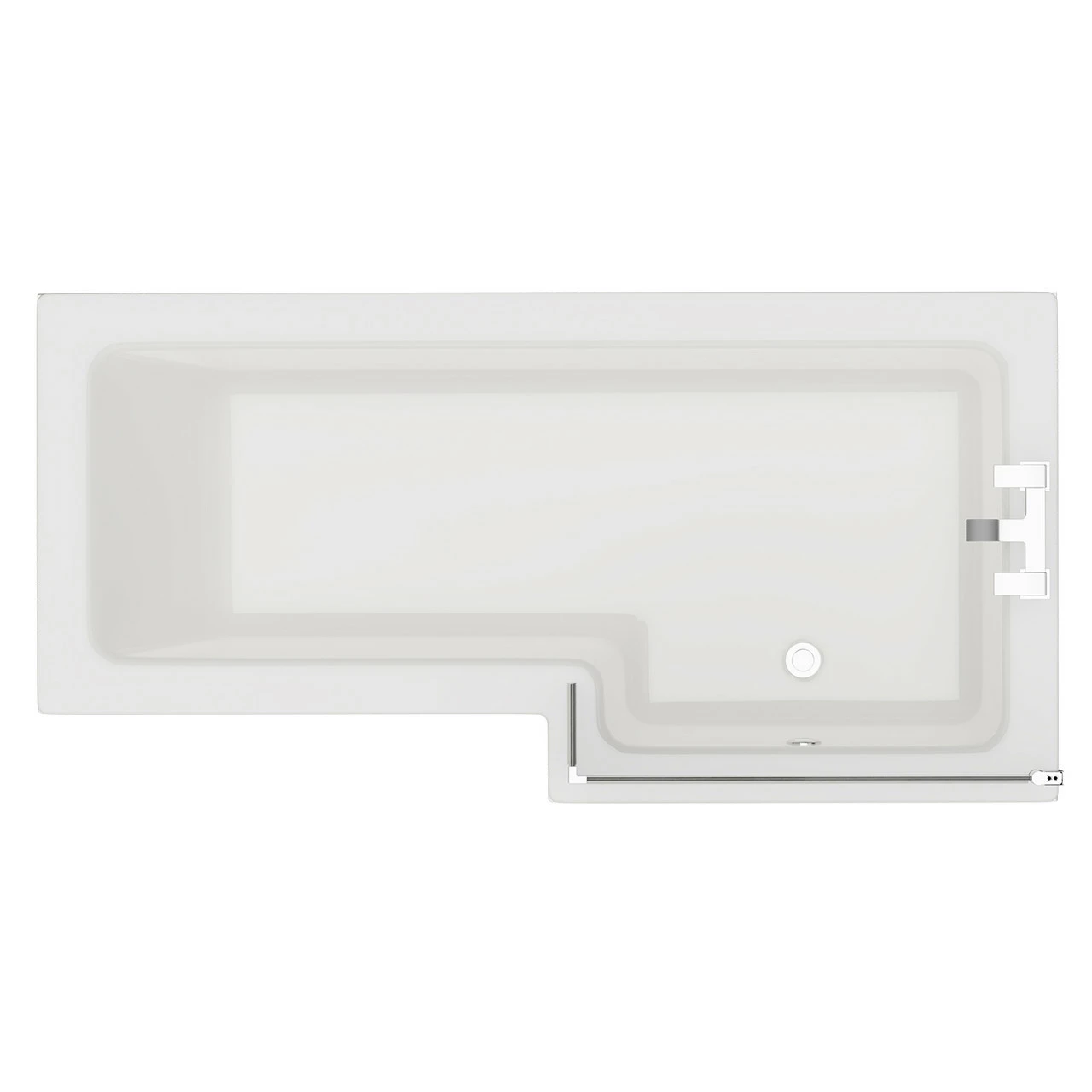 Loire 1700mm Right Hand L Shaped Shower Bath With Bath Screen And Front Bath Panel 3 Loire 1700mm Right Hand L Shaped Shower Bath With Bath Screen And Front Bath Panel