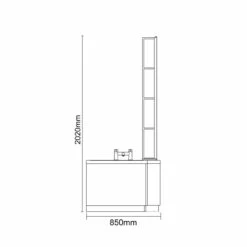 Loire 1700mm Right Hand L Shaped Shower Bath With Matt Black Bath Screen And Gloss Grey Pearl Front And End Bath Panel -Bathroom Products Sales Store loire 1700mm right hand l shaped shower bath with matt black bath screen and gloss grey pearl front and end bath panel line side 89338.1691438789