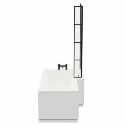 Loire 1700mm Right Hand L Shaped Shower Bath With Matt Black Bath Screen And Gloss White Front And End Bath Panel 12 Loire 1700mm Right Hand L Shaped Shower Bath With Matt Black Bath Screen And Gloss White Front And End Bath Panel -Bathroom Products Sales Store loire 1700mm right hand l shaped shower bath with matt black bath screen and gloss white front and end bath panel side 16817.1691438791