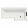 Loire 1700mm Right Hand L Shaped Shower Bath With Matt Black Bath Screen With Gloss Grey Front And End Bath Panel -Bathroom Products Sales Store loire 1700mm right hand l shaped shower bath with matt black bath screen with gloss grey front and end bath panel top 69098.1691438793