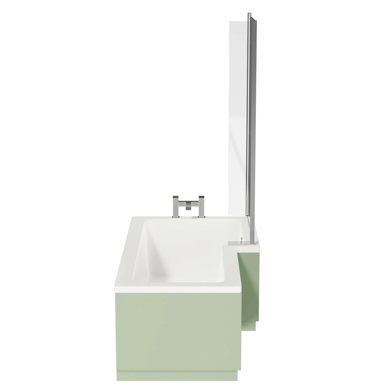 Loire 1700mm Right Hand L Shaped Shower Bath With Polished Chrome Bath Screen And Olive Green Front And End Bath Panels 7 Loire 1700mm Right Hand L Shaped Shower Bath With Polished Chrome Bath Screen And Olive Green Front And End Bath Panels - Image 5