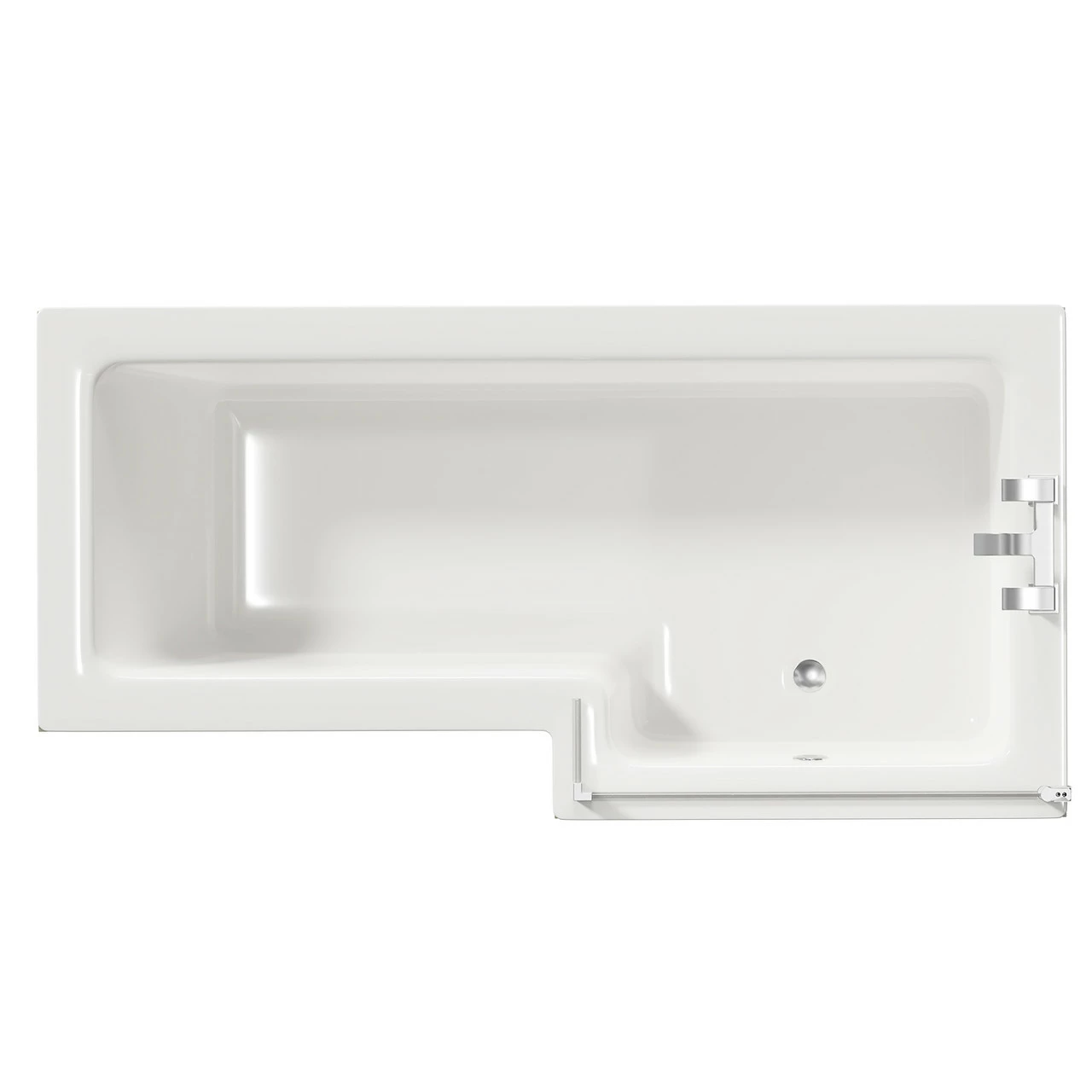 Loire 1700mm Right Hand L Shaped Shower Bath With Polished Chrome Bath Screen And Olive Green Front And End Bath Panels 3 Loire 1700mm Right Hand L Shaped Shower Bath With Polished Chrome Bath Screen And Olive Green Front And End Bath Panels