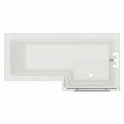 Loire 1700mm Right Hand L Shaped Shower Bath With Towel Rail Bath Screen And Front Bath Panel