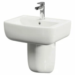 Marlow 550mm Basin With 1 Tap Hole And Semi Pedestal