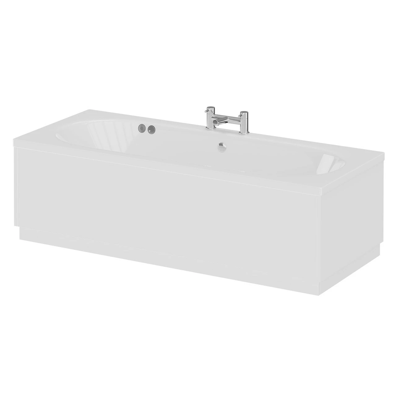 Metropole 1700mm X 700mm 12 Jet Chrome Flat Jet Double Ended Whirlpool Bath - Image 2