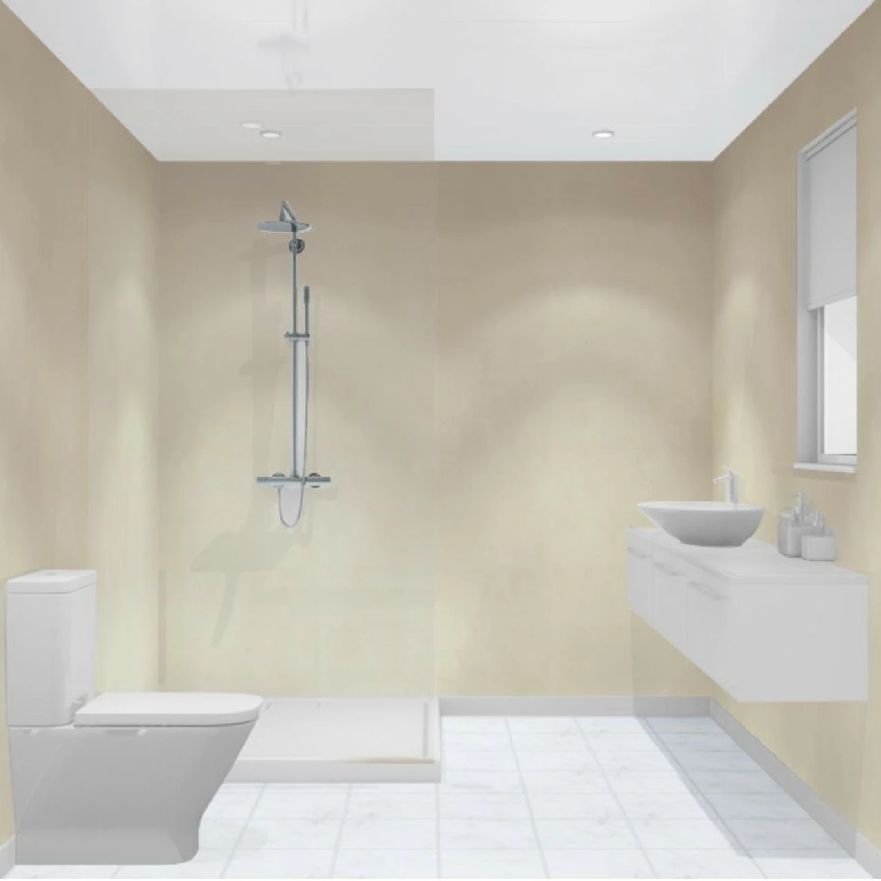 Multipanel Classic Marfil Cream 2400mm X 1200mm Hydro-Lock Tongue & Groove Bathroom Wall Panel - Image 2