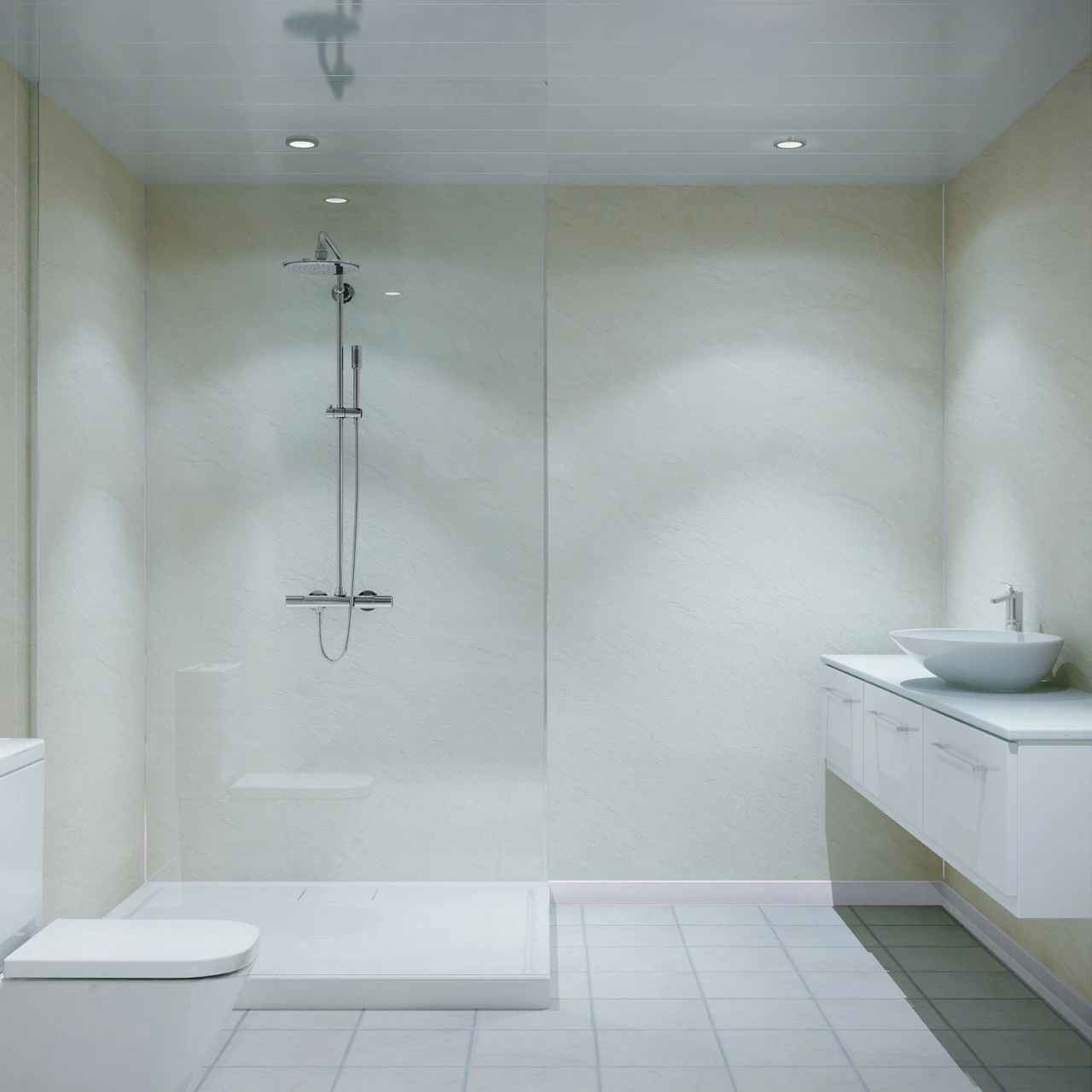 Multipanel Classic Riven Marble 2400mm X 598mm Hydro-Lock Tongue & Groove Bathroom Wall Panel - Image 2