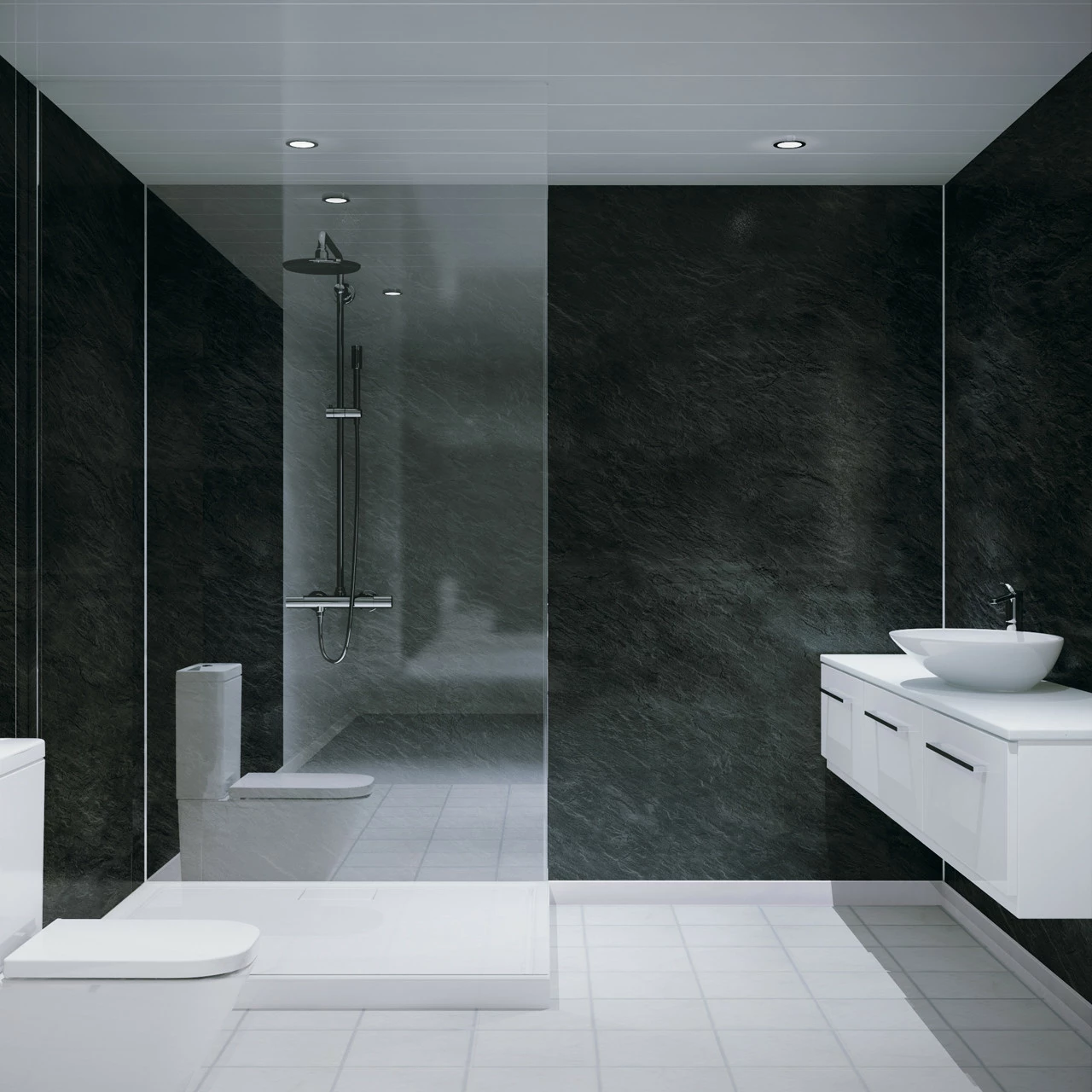 Multipanel Classic Riven Slate 2400mm X 1200mm Unlipped Bathroom Wall Panel 4 Multipanel Classic Riven Slate 2400mm X 1200mm Unlipped Bathroom Wall Panel - Image 2