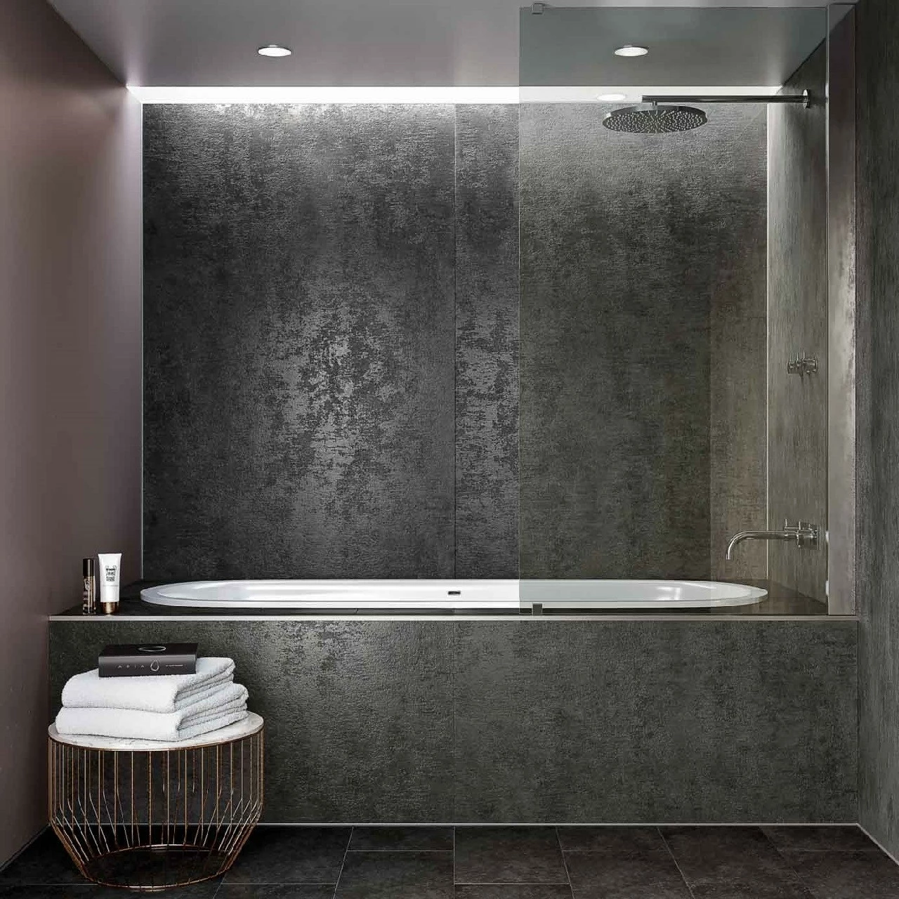 Multipanel Linda Barker Graphite Elements 2400mm X 598mm Unlipped Bathroom Wall Panel - Image 2