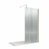 Nuie 1000mm X 1850mm Fluted Wetroom Screen With Brushed Brass Support Bar - WRFL18510BB -Bathroom Products Sales Store nuie 1000mm x 1850mm fluted wetroom screen with brushed brass support bar wrfl18510bb 94893.1666714562