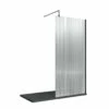 Nuie 1000mm X 1850mm Fluted Wetroom Screen With Matt Black Support Bar - WRFL18510BP -Bathroom Products Sales Store nuie 1000mm x 1850mm fluted wetroom screen with matt black support bar wrfl18510bp 25665.1666714563