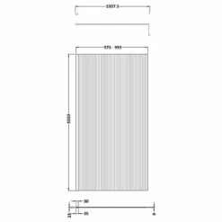 Nuie 1000mm X 1850mm Fluted Wetroom Screen With Matt Black Support Bar - WRFL18510BP 9 Nuie 1000mm X 1850mm Fluted Wetroom Screen With Matt Black Support Bar - WRFL18510BP -Bathroom Products Sales Store nuie 1000mm x 1850mm fluted wetroom screen with matt black support bar wrfl18510bp line drawing 44406.1666714563