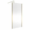 Nuie 1000mm X 1850mm Wetroom Screen With Brushed Brass Support Bar - WRSCOBB10 -Bathroom Products Sales Store nuie 1000mm x 2000mm wetroom screen with brushed brass support bar wrscobb10 30877.1674472902