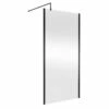 Nuie 1000mm X 1850mm Wetroom Screen With Matt Black Support Bar - WRSCOBP10