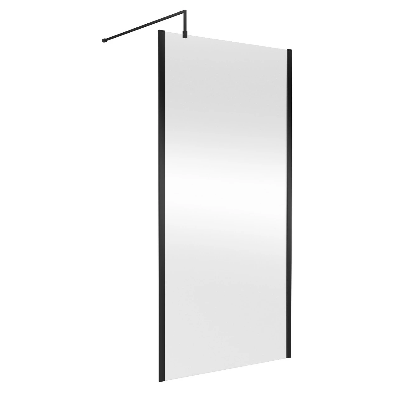 Nuie 1000mm X 1850mm Wetroom Screen With Matt Black Support Bar - WRSCOBP10 3 Nuie 1000mm X 1850mm Wetroom Screen With Matt Black Support Bar - WRSCOBP10