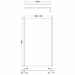 Nuie 1100mm X 1850mm Wetroom Screen With Brushed Brass Support Bar - WRSCOBB11 7 Nuie 1100mm X 1850mm Wetroom Screen With Brushed Brass Support Bar - WRSCOBB11 -Bathroom Products Sales Store nuie 1100mm x 2000mm wetroom screen with brushed brass support bar wrscobb11 line drawing 51862.1674472852