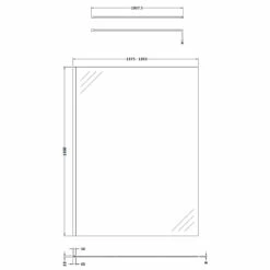 Nuie 1400mm X 1850mm Wetroom Screen With Matt Black Support Bar - WRSCBP14 -Bathroom Products Sales Store nuie 1400mm x 1850mm wetroom screen with matt black support bar wrscbp14 line drawing 95721.1666714569