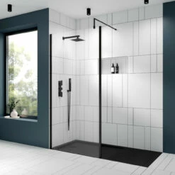Nuie 1400mm X 1850mm Wetroom Screen With Matt Black Support Bar - WRSCOBP14 -Bathroom Products Sales Store nuie 1400mm x 2000mm wetroom screen with matt black support bar wrscobp14 two 69881.1695201830