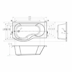 Nuie 1500mm X 850mm Left Hand P Shape Shower Bath - WBP1585L -Bathroom Products Sales Store nuie 1500mm x 850mm left hand p shape shower bath wbp1585l three 95142.1652443935