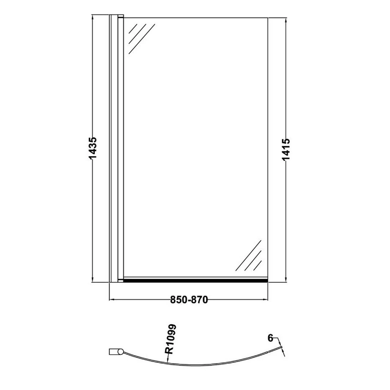Nuie 1500mm X 900mm Left Hand B Shape Shower Bath With Screen And Front Panel- SBATH20 6 Nuie 1500mm X 900mm Left Hand B Shape Shower Bath With Screen And Front Panel- SBATH20 - Image 4