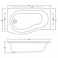 Nuie 1500mm X 900mm Left Hand B Shape Shower Bath With Screen And Front Panel- SBATH20 9 Nuie 1500mm X 900mm Left Hand B Shape Shower Bath With Screen And Front Panel- SBATH20 -Bathroom Products Sales Store nuie 1500mm x 900mm left hand b shape shower bath with screen and front panel sbath20 three 10915.1652443845