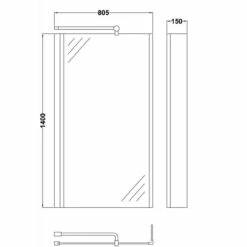 Nuie 1700mm X 850mm Left Hand Square Shower Bath With Screen And Front Panel - SBATH05 -Bathroom Products Sales Store nuie 1700mm x 850mm left hand square shower bath with screen and front panel sbath05 four 74742.1652443843