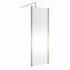 Nuie 760mm X 1850mm Wetroom Screen With Brushed Brass Support Bar - WRSCOBB76