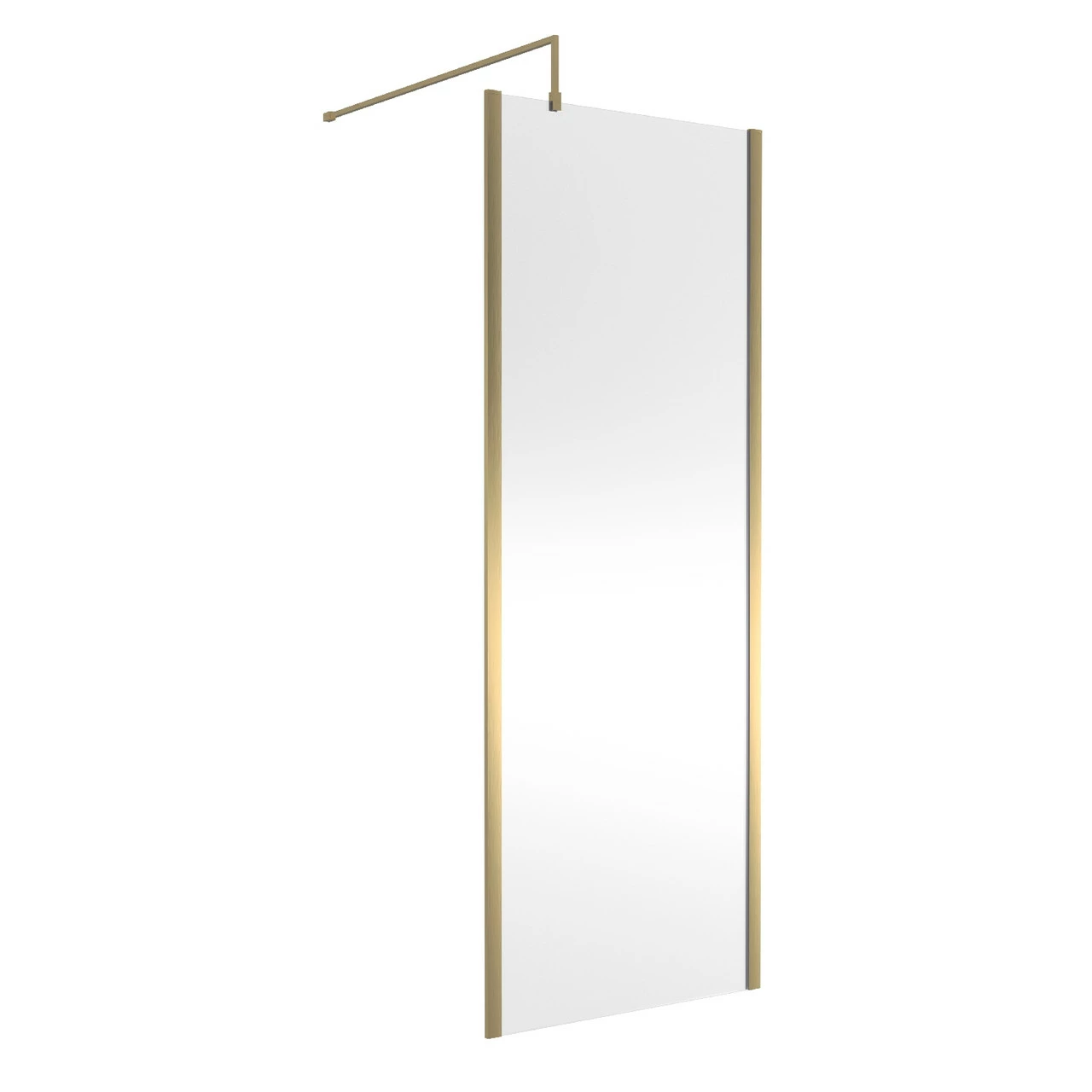 Nuie 760mm X 1850mm Wetroom Screen With Brushed Brass Support Bar - WRSCOBB76 3 Nuie 760mm X 1850mm Wetroom Screen With Brushed Brass Support Bar - WRSCOBB76