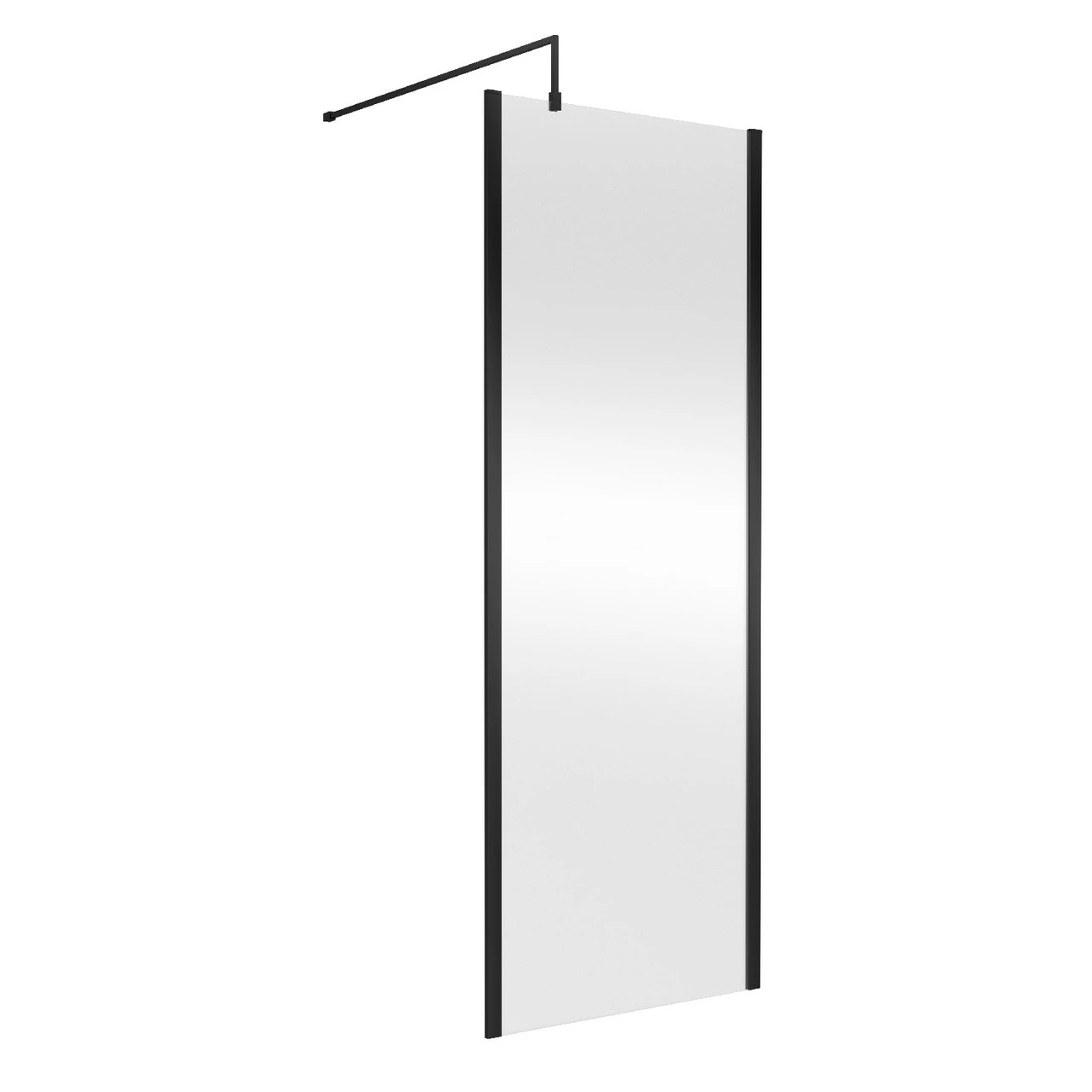 Nuie 760mm X 2000mm Wetroom Screen With Matt Black Support Bar - WRSCOBP76 3 Nuie 760mm X 2000mm Wetroom Screen With Matt Black Support Bar - WRSCOBP76