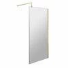 Nuie 800mm X 1850mm Wetroom Screen With Brushed Brass Support Bar - WRSCBB080