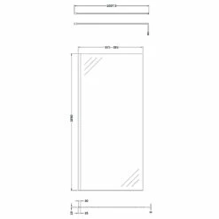 Nuie 900mm X 1850mm Wetroom Screen With Matt Black Support Bar - WRSCBP090 -Bathroom Products Sales Store nuie 900mm x 1850mm wetroom screen with matt black support bar wrscbp090 line drawing 33495.1666714568