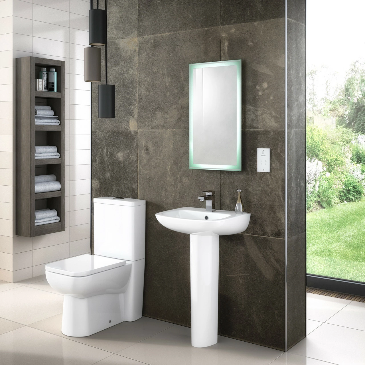 Nuie Ambrose Compact Semi Flush To Wall Toilet Pan And Cistern - CPC020 - Image 2