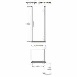 Nuie Apex 800mm Hinged Shower Door - MH80-E8 -Bathroom Products Sales Store nuie apex 800mm hinged shower door mh80 e8 five 57441.1652443398