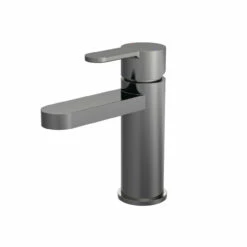 Nuie Arvan Brushed Gunmetal Mono Basin Mixer Tap With Push Button Waste - ARV705