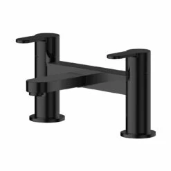 Nuie Arvan Matt Black Deck Mounted Bath Filler Tap - ARV403