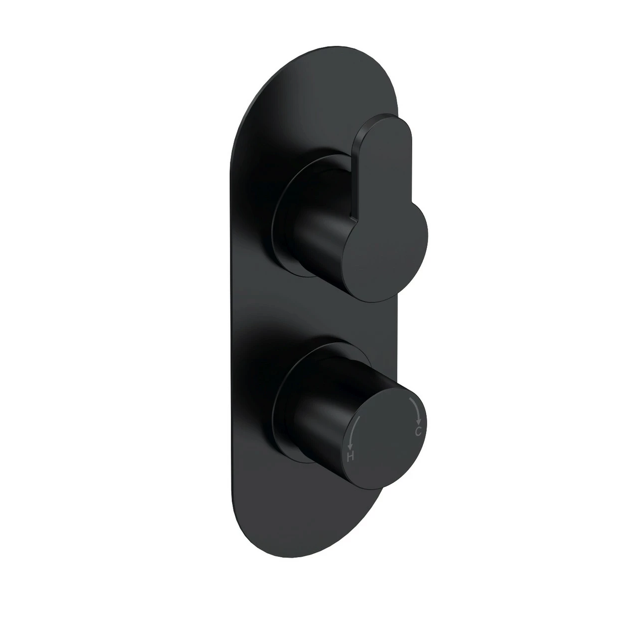 Nuie Arvan Matt Black Twin Concealed Thermostatic Shower Valve With Diverter - ARV4TW02