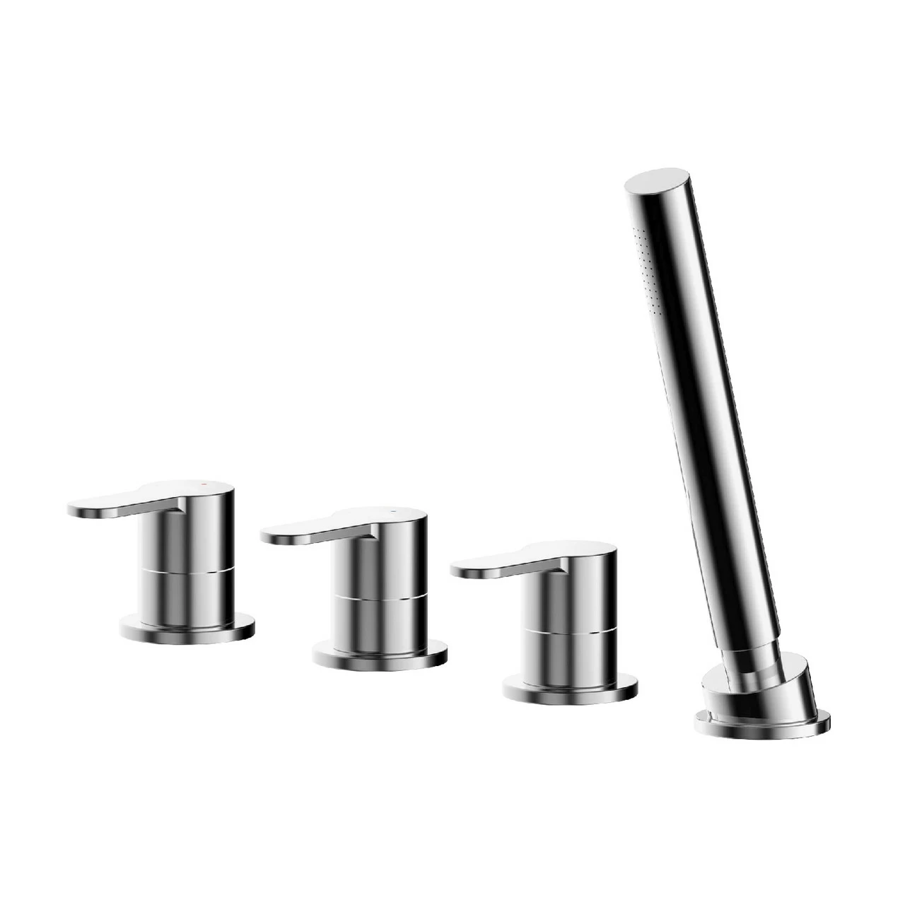 Nuie Arvan Polished Chrome Deck Mounted 4 Tap Hole Bath Shower Mixer Without Spout - ARV334