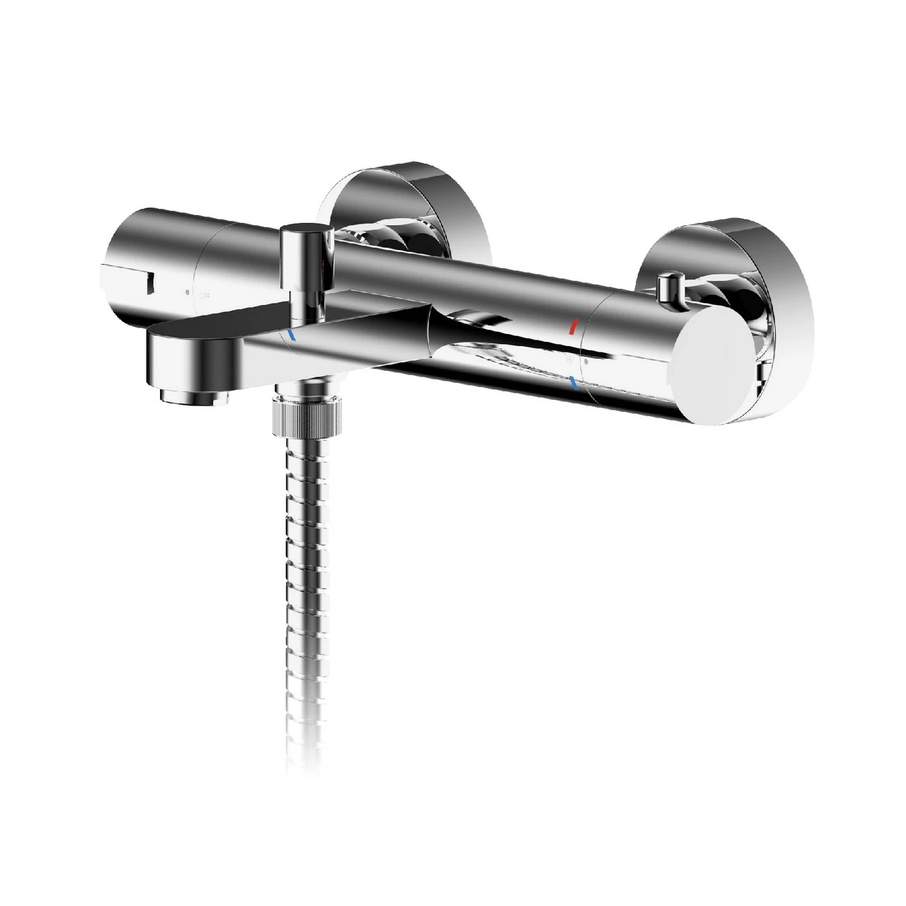 Nuie Arvan Polished Chrome Wall Mounted Thermostatic Bath Shower Mixer Tap - ARV005