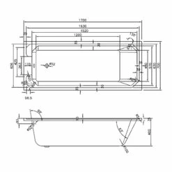 Nuie Ascott 1700mm X 700mm Art Deco Single Ended Bath - NLB109 -Bathroom Products Sales Store nuie ascott 1700mm x 700mm art deco single ended bath nlb109 three 03972.1652443542