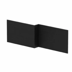 Nuie Athena Charcoal Black Square Shower 1700mm Front Bath Panel - MPD635N