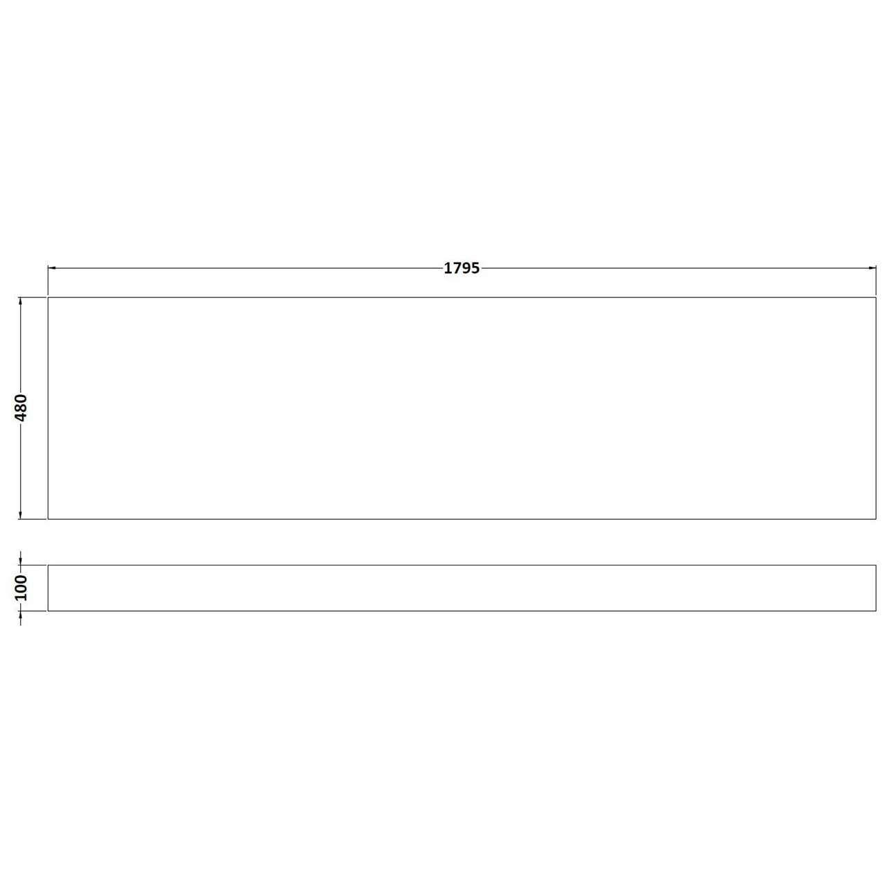 Nuie Athena Brown Grey Avola 1800mm Front Bath Panel - MPD507 - Image 4